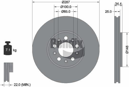 BENDIX Braking BDS1052HC - Disque de frein cwaw.fr