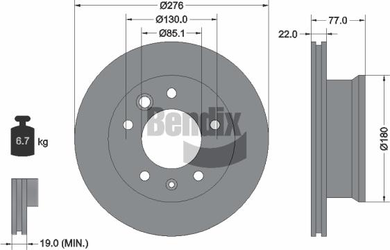 BENDIX Braking BDS1057 - Disque de frein cwaw.fr