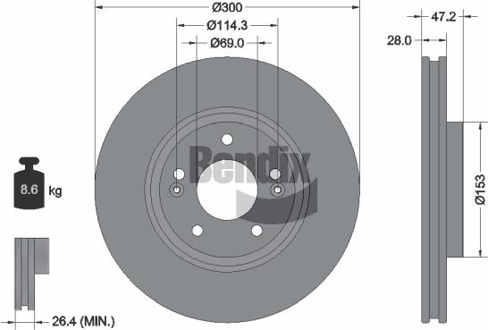 BENDIX Braking BDS1064HC - Disque de frein cwaw.fr