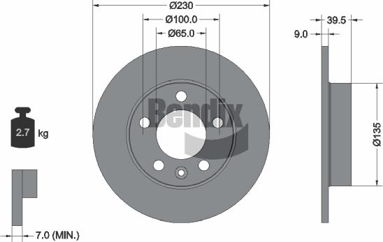 BENDIX Braking BDS1009 - Disque de frein cwaw.fr