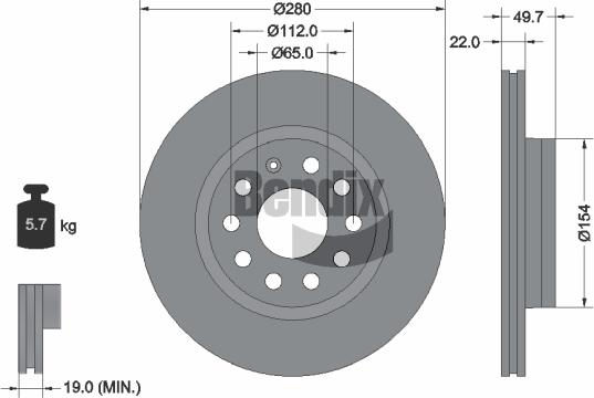 BENDIX Braking BDS1006HC - Disque de frein cwaw.fr