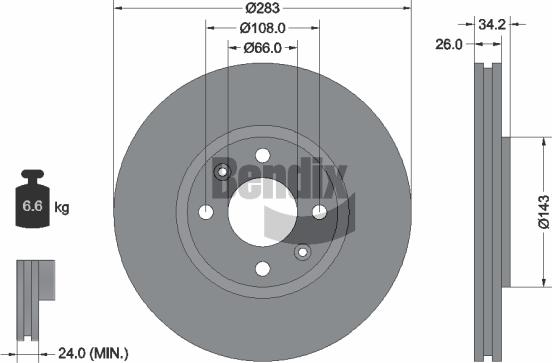 BENDIX Braking BDS1001 - Disque de frein cwaw.fr