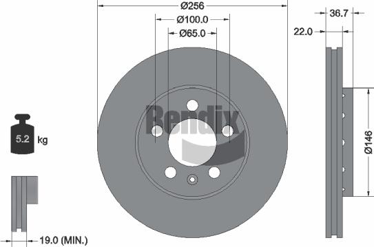 BENDIX Braking BDS1002HC - Disque de frein cwaw.fr