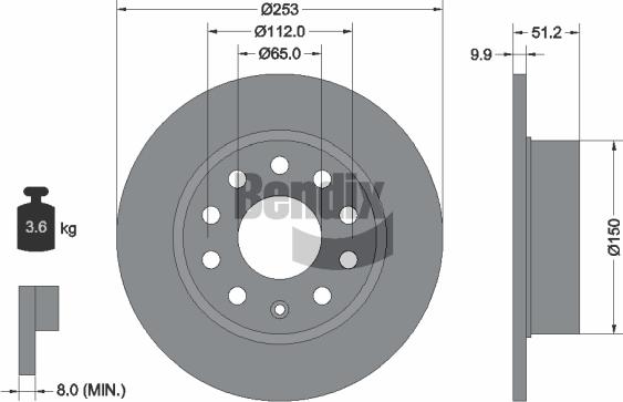 BENDIX Braking BDS1007 - Disque de frein cwaw.fr