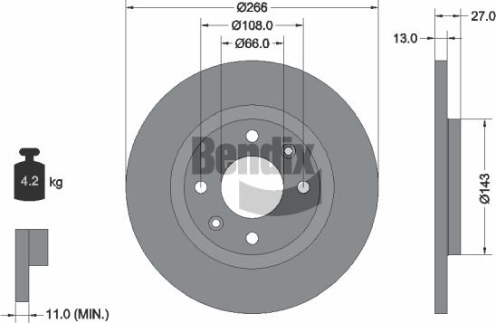 BENDIX Braking BDS1014 - Disque de frein cwaw.fr