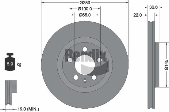 BENDIX Braking BDS1017HC - Disque de frein cwaw.fr