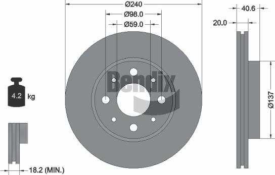 BENDIX Braking BDS1085 - Disque de frein cwaw.fr