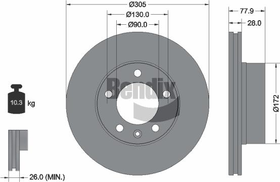 BENDIX Braking BDS1083 - Disque de frein cwaw.fr