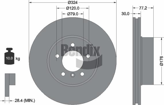 BENDIX Braking BDS1087HC - Disque de frein cwaw.fr