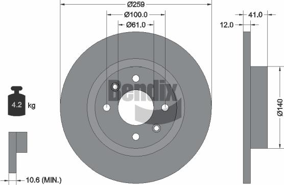 BENDIX Braking BDS1036 - Disque de frein cwaw.fr