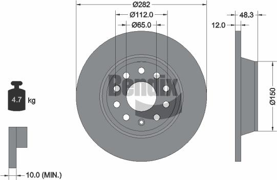 BENDIX Braking BDS1031 - Disque de frein cwaw.fr