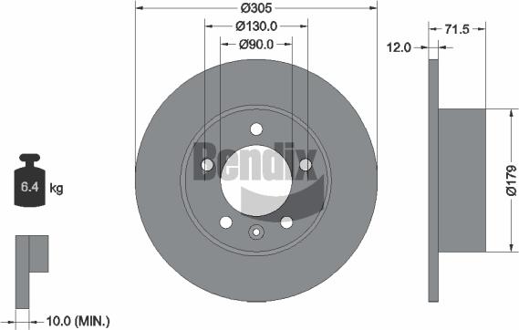 BENDIX Braking BDS1024 - Disque de frein cwaw.fr