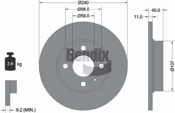 BENDIX Braking BDS1020 - Disque de frein cwaw.fr