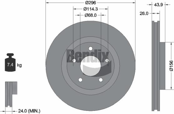 BENDIX Braking BDS1028HC - Disque de frein cwaw.fr