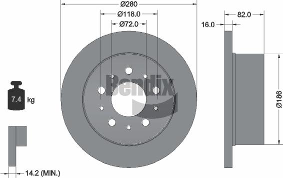 BENDIX Braking BDS1027 - Disque de frein cwaw.fr