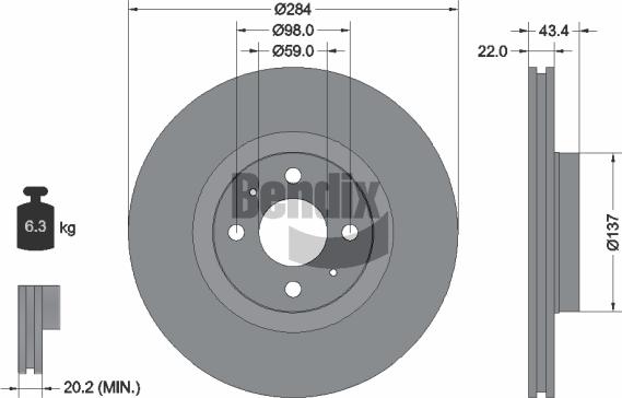 BENDIX Braking BDS1073 - Disque de frein cwaw.fr