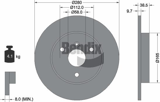 BENDIX Braking BDS1198 - Disque de frein cwaw.fr