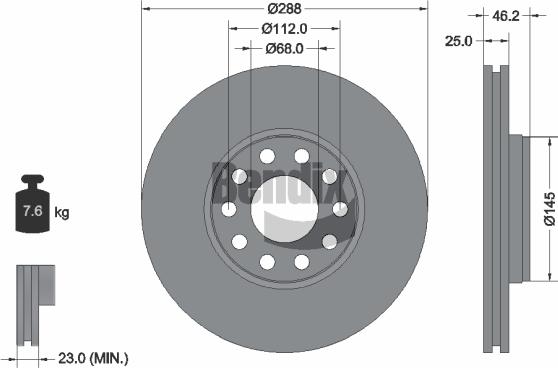 BENDIX Braking BDS1197HC - Disque de frein cwaw.fr