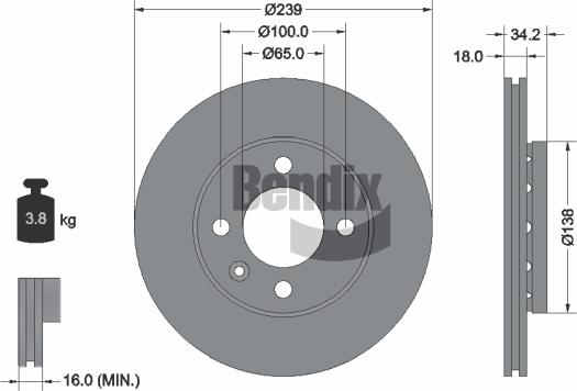 BENDIX Braking BDS1144 - Disque de frein cwaw.fr