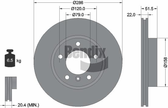 BENDIX Braking BDS1141HC - Disque de frein cwaw.fr