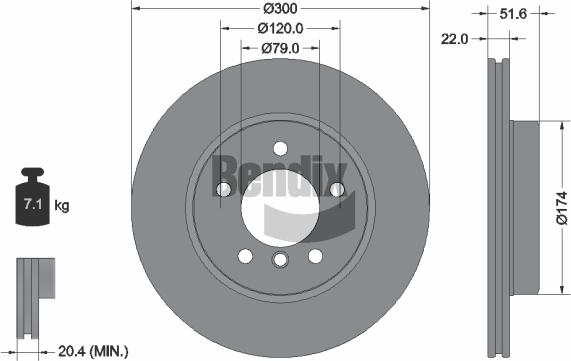 BENDIX Braking BDS1159HC - Disque de frein cwaw.fr