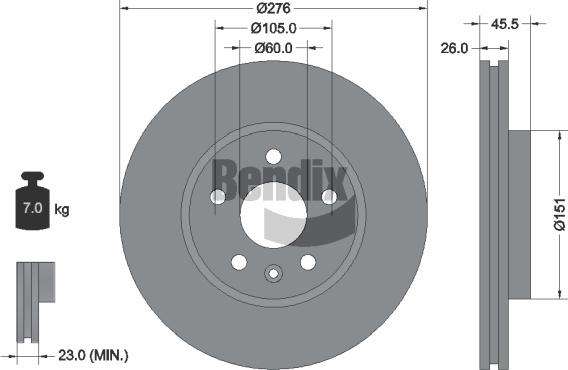 BENDIX Braking BDS1150 - Disque de frein cwaw.fr