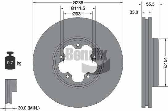 BENDIX Braking BDS1151 - Disque de frein cwaw.fr