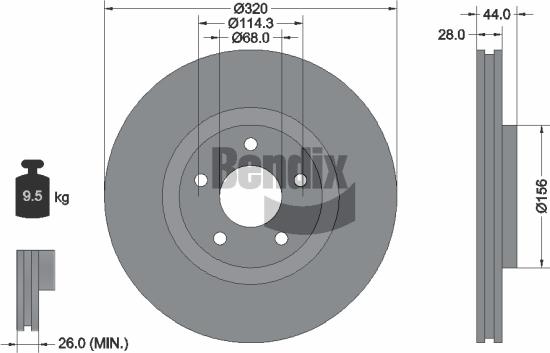 BENDIX Braking BDS1152 - Disque de frein cwaw.fr