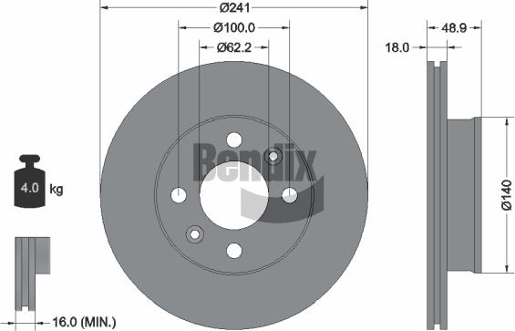 BENDIX Braking BDS1169 - Disque de frein cwaw.fr