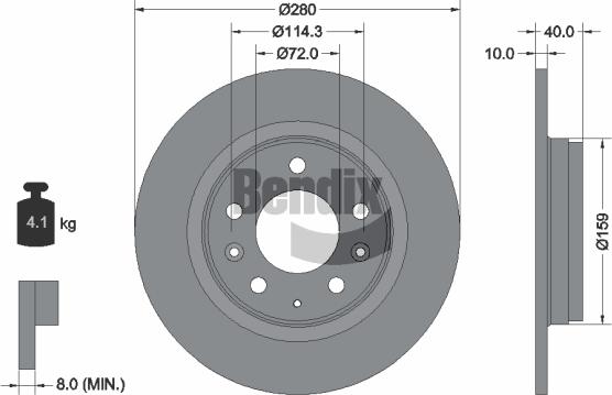 BENDIX Braking BDS1164 - Disque de frein cwaw.fr