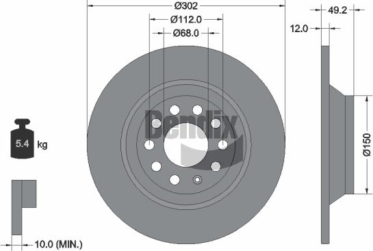 BENDIX Braking BDS1166 - Disque de frein cwaw.fr