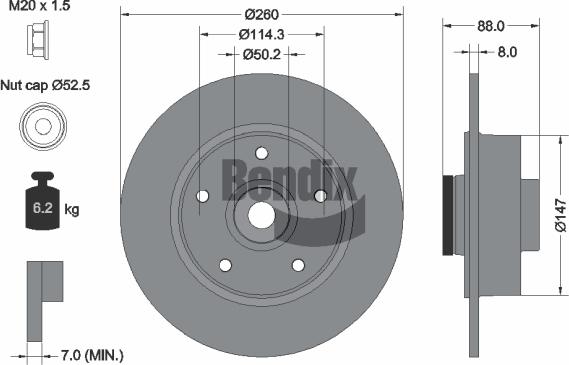 BENDIX Braking BDS1160 - Disque de frein cwaw.fr