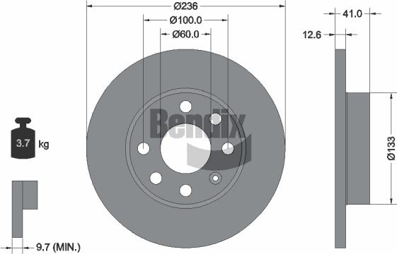 BENDIX Braking BDS1161 - Disque de frein cwaw.fr