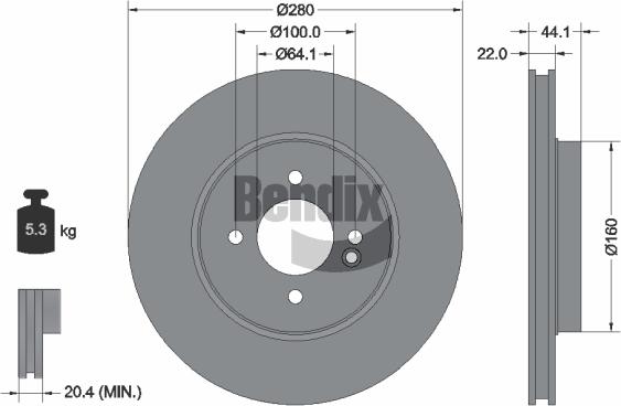 BENDIX Braking BDS1104HC - Disque de frein cwaw.fr