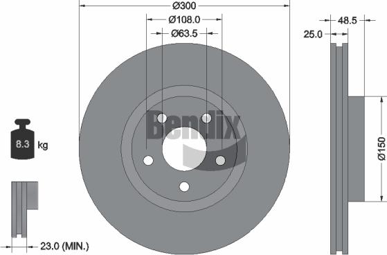 BENDIX Braking BDS1105HC - Disque de frein cwaw.fr