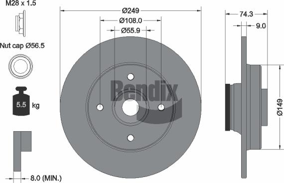 BENDIX Braking BDS1106 - Disque de frein cwaw.fr