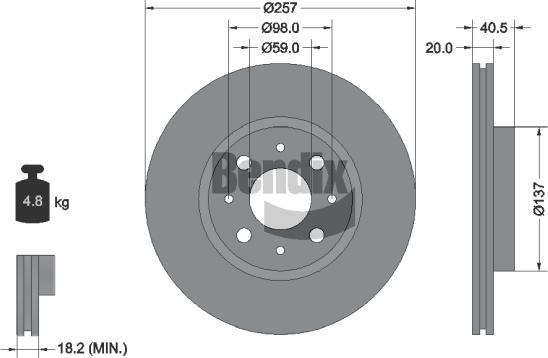 BENDIX Braking BDS1100 - Disque de frein cwaw.fr