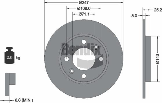 BENDIX Braking BDS1103 - Disque de frein cwaw.fr