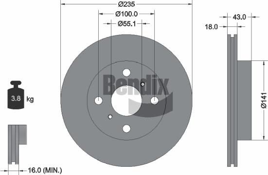 BENDIX Braking BDS1102 - Disque de frein cwaw.fr