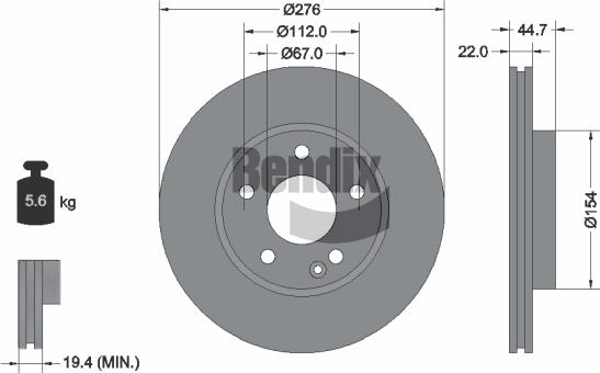 BENDIX Braking BDS1119 - Disque de frein cwaw.fr