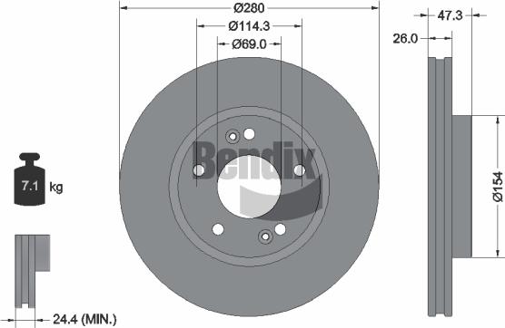 BENDIX Braking BDS1114 - Disque de frein cwaw.fr