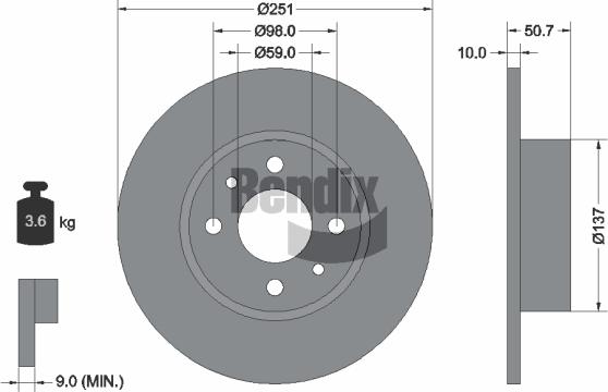 BENDIX Braking BDS1110 - Disque de frein cwaw.fr