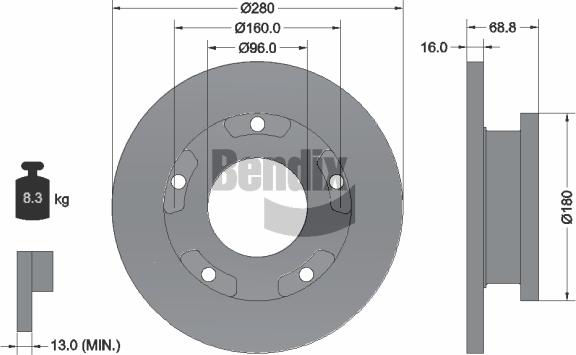 BENDIX Braking BDS1129 - Disque de frein cwaw.fr