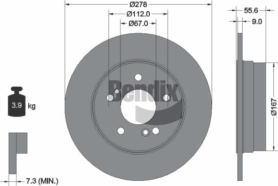 BENDIX Braking BDS1124 - Disque de frein cwaw.fr