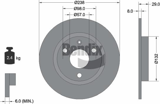 BENDIX Braking BDS1123 - Disque de frein cwaw.fr