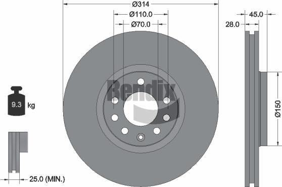 BENDIX Braking BDS1890 - Disque de frein cwaw.fr