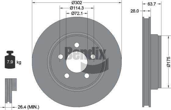 BENDIX Braking BDS1844 - Disque de frein cwaw.fr