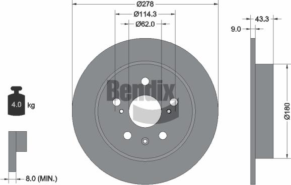 BENDIX Braking BDS1841 - Disque de frein cwaw.fr