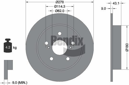 BENDIX Braking BDS1843 - Disque de frein cwaw.fr