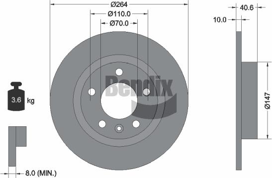 BENDIX Braking BDS1847 - Disque de frein cwaw.fr